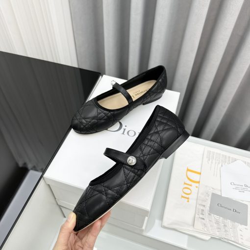 Dior Ballet Flat Black Quilted Cannage Calfskin Kcb860Cqc S900 - Image 2