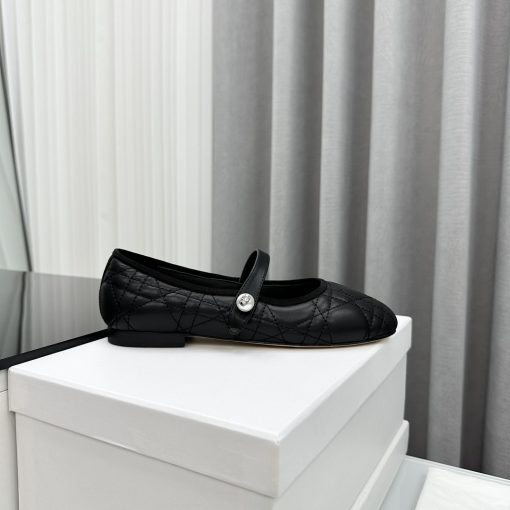 Dior Ballet Flat Black Quilted Cannage Calfskin Kcb860Cqc S900 - Image 3
