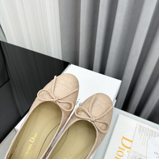 Dior Ballet Flat Beige Quilted Cannage Calfskin - Image 3