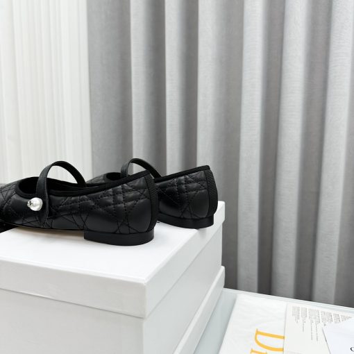 Dior Ballet Flat Black Quilted Cannage Calfskin Kcb860Cqc S900 - Image 4