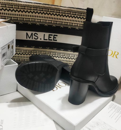 Dior 30 Montaigne Heeled Ankle Boot Black Supple Calfskin Kci950Vso S900 - Image 5