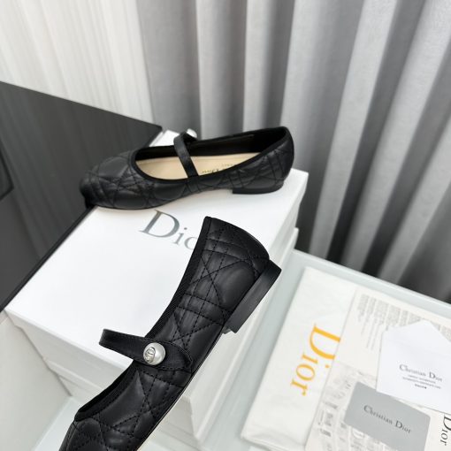Dior Ballet Flat Black Quilted Cannage Calfskin Kcb860Cqc S900 - Image 5