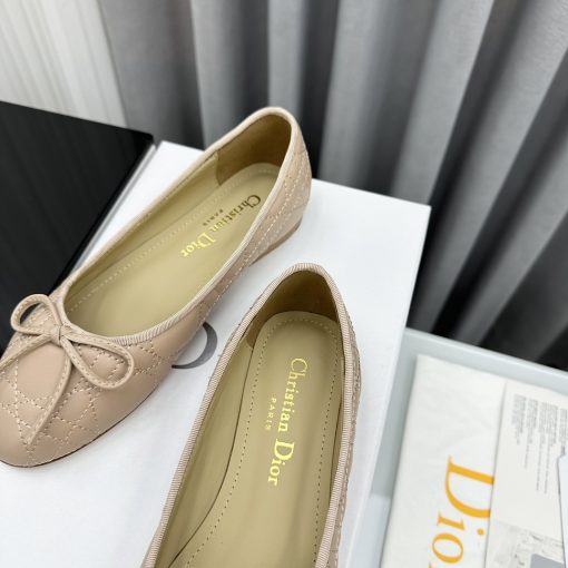 Dior Ballet Flat Beige Quilted Cannage Calfskin - Image 6