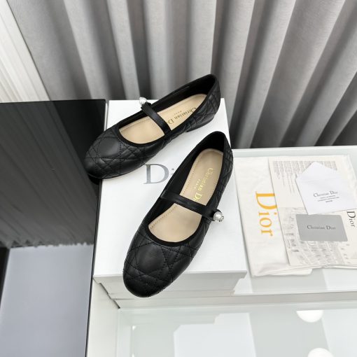 Dior Ballet Flat Black Quilted Cannage Calfskin Kcb860Cqc S900 - Image 6