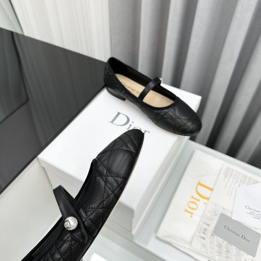 Dior Ballet Flat Black Quilted Cannage Calfskin Kcb860Cqc S900 - Image 7