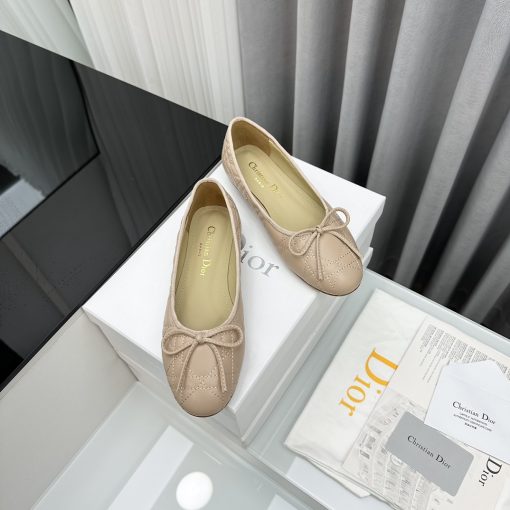 Dior Ballet Flat Beige Quilted Cannage Calfskin - Image 8