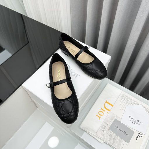 Dior Ballet Flat Black Quilted Cannage Calfskin Kcb860Cqc S900 - Image 8