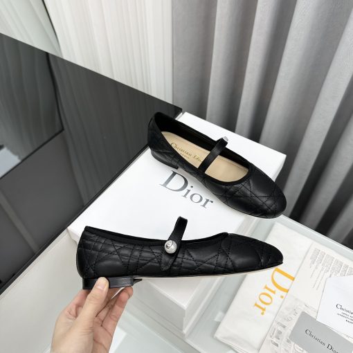 Dior Ballet Flat Black Quilted Cannage Calfskin Kcb860Cqc S900 - Image 9