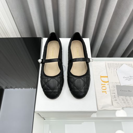 Dior Ballet Flat Black Quilted Cannage Calfskin Kcb860Cqc S900 - Image 10