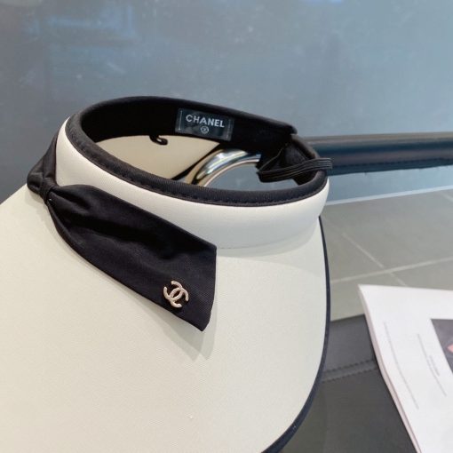 Chanel Bow Tie Visor Hat White - Image 4