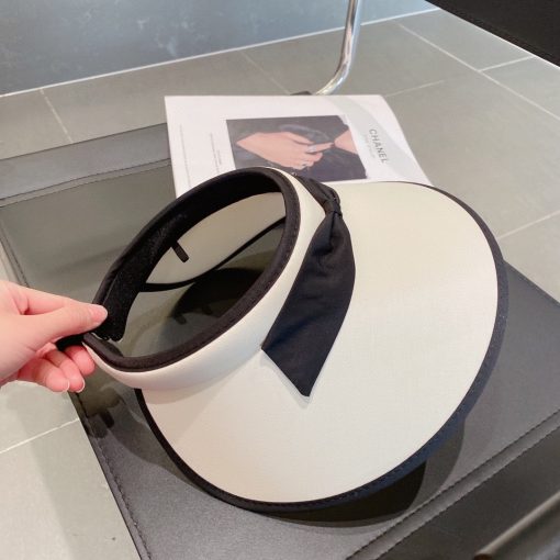 Chanel Bow Tie Visor Hat White - Image 6