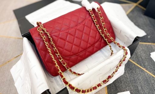 Chanel Classic Small Flap Bag Dark Red Caviar 26Cm - Image 2
