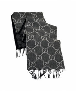 Gucci GG Pattern Jacquard Scarf In Black