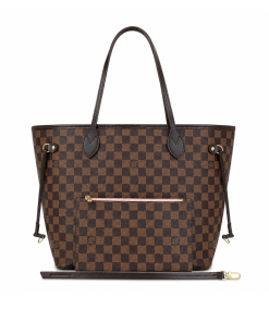 Louis Vuitton Damier Ebene Neverfull Gm Brown And Light Pink 40Cm N41357