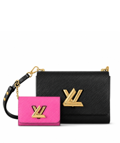 Louis Vuitton Twist Mm 23Cm Black And Pink M59885