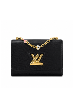 Louis Vuitton Twist Mm Bags Epi Leather Lock Chain Black 23Cm