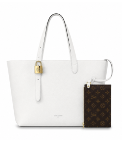 Louis Vuitton Low Key Cabas Mm Grained Calfskin White 47Cm
