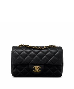 Chanel Classic Flap Lambskin Black Crossbody Bag 20Cm