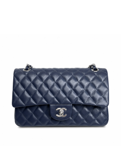 Chanel Medium Double Flap 23Cm Navy Blue A01113