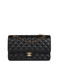 Chanel Medium Classic Double Flap Bag Black Caviar Gold Hardware