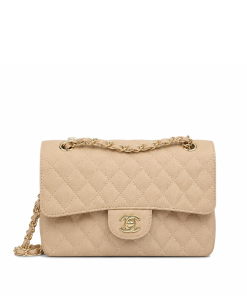 Chanel Classic Grain Gold Hardware Handbag Beige 25Cm A01112