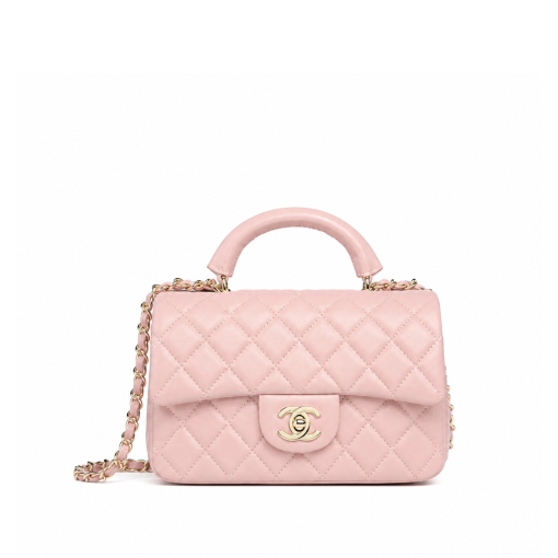 Chanel Mini Flap Bag With Top Handle Lion Charm Pink 21Cm - Image 3