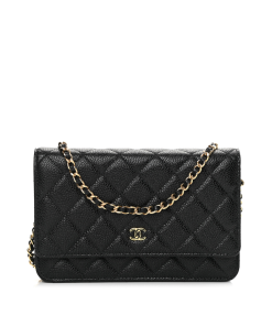 Chanel Caviar Quilted Wallet on Chain WOC Black