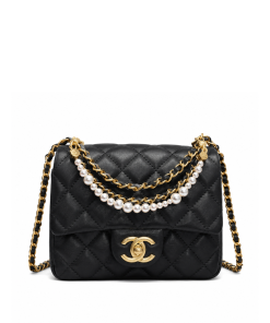 Chanel Flap Bag Gold Hardware With Chain White 17Cm