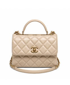 Chanel Flap Bag With Top Handle 25Cm Beige