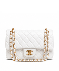Chanel Classic Mini Flap Gold Hardware White 25Cm