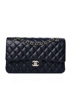 Chanel Classic Double Flap Medium Lambskin Dark Blue SHW