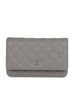 Chanel Wallet On Chain (WOC) Grey Caviar Light Gold Hardware