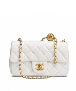 Chanel Quilted Mini Cc Rectangular Flap Bag 20Cm White