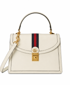 Gucci Ophidia Small Top Handle Bag With Web 25Cm White