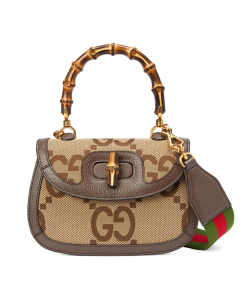 Gucci Bamboo 1947 Small Top Handle Bag – Beige/Brown Canvas