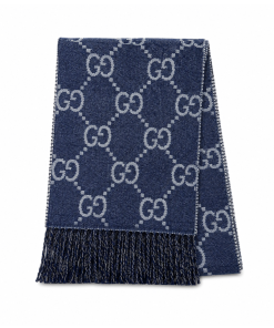 Gucci GG Pattern Jacquard Wool Silk Scarf