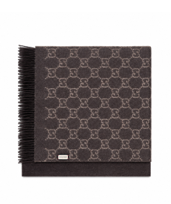 Gucci GG Cashmere Blend Scarf In Brown