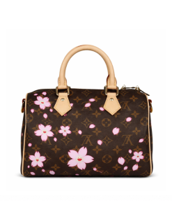 Louis Vuitton X Takashi Murakami Cherry Blossom Speedy 25 Bandouliere Brown Monogram Gold Hardware