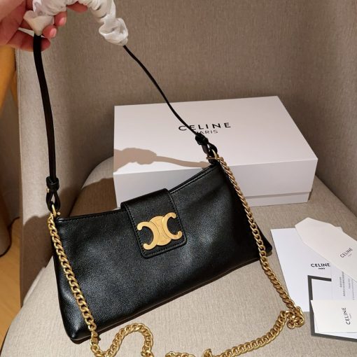 Celine Wiltern Clutch Triomphe Soft In Smooth Black 30Cm - Image 2