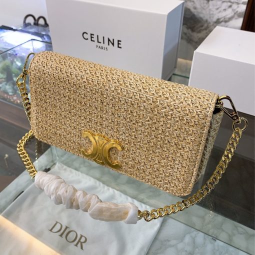 Celine  Multipochette In Raffia Tan 23Cm - Image 2