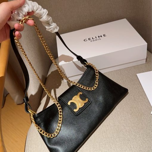 Celine Wiltern Clutch Triomphe Soft In Smooth Black 30Cm - Image 3