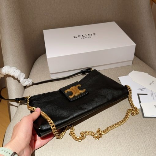 Celine Wiltern Clutch Triomphe Soft In Smooth Black 30Cm - Image 6