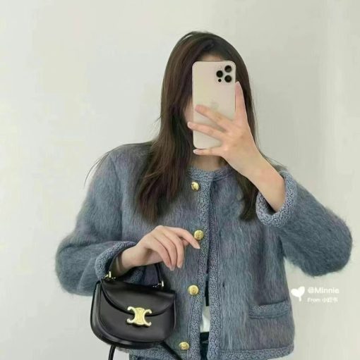 Celine Mini Besace Clea In Shiny Calfskin Black 15Cm 10L063Etz 38No - Image 4