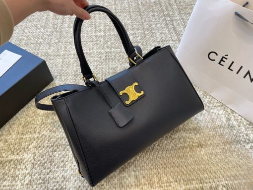 Celine Medium Appoline Bag In Supple Calfskin Black 37Cm 114963Fk6 38No - Image 4