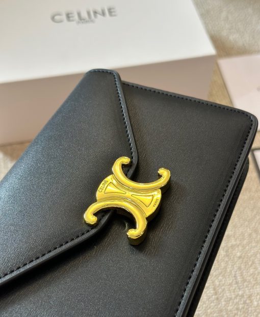 Celine Wallet On Chain Margo In Shiny Calfskin Black 20Cm 10L033Dpv 38No - Image 5