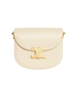 Celine Besace Clea In Shiny Calfskin White 18Cm 110413Bf4 02Pp