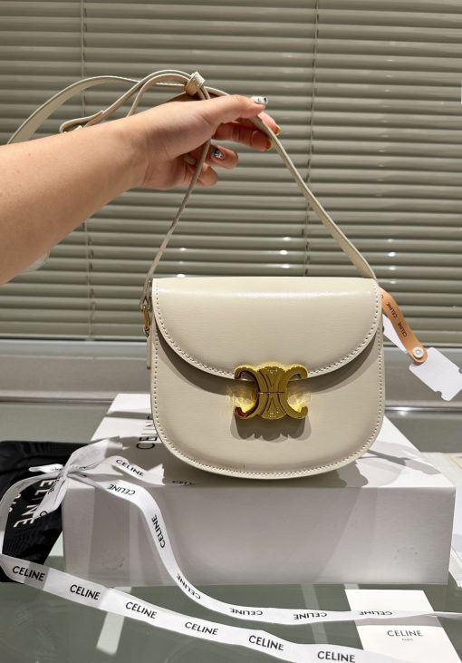 Celine Besace Clea In Shiny Calfskin White 18Cm 110413Bf4 02Pp - Image 2