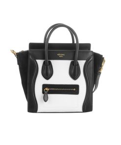 Celine Nano Luggage Handbag Black White 20Cm