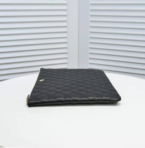 Chanel Pouch Classic Black Leather Clutch A82545 - Image 4