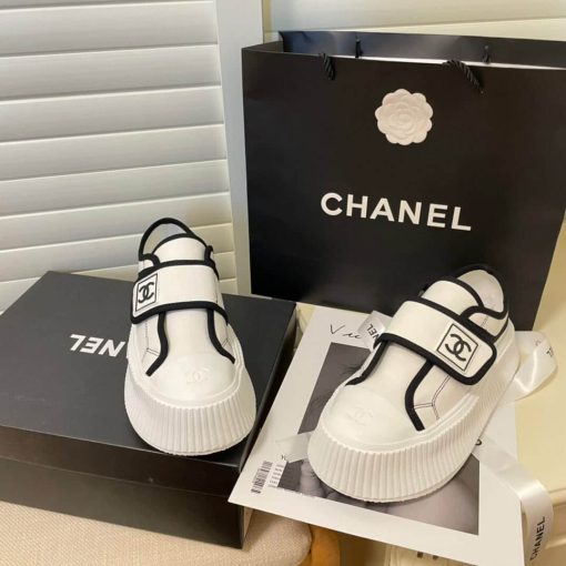 Chanel White Cc Cap Toe Slipon Sneaker White - Image 8